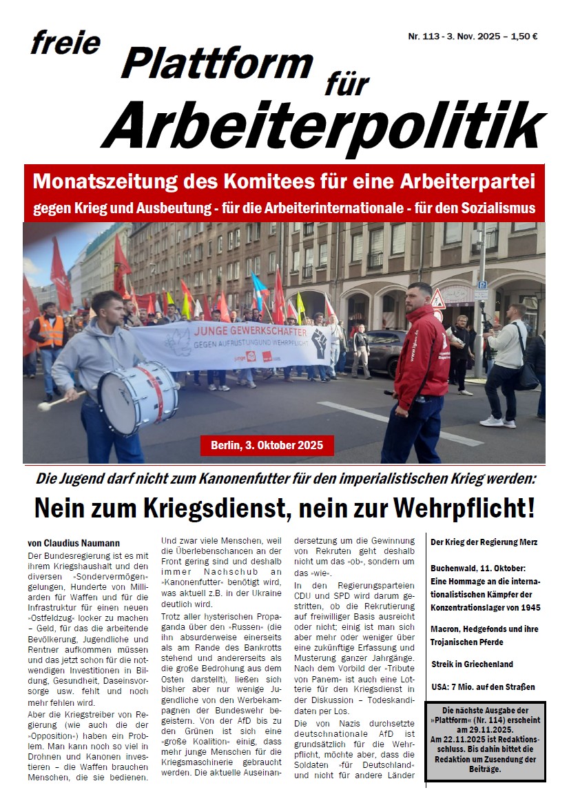 Freie Plattform für Arbeiterpolitik 113