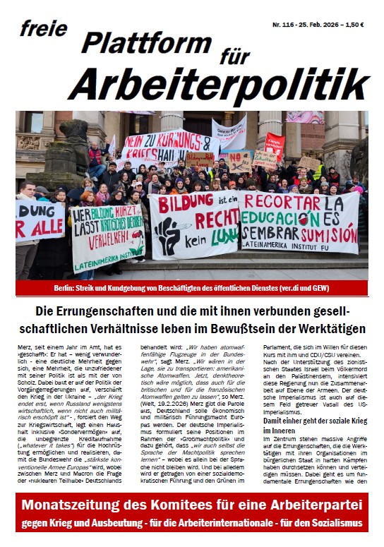 freie Plattform f&uuml;r Arbeiterpolitik 116