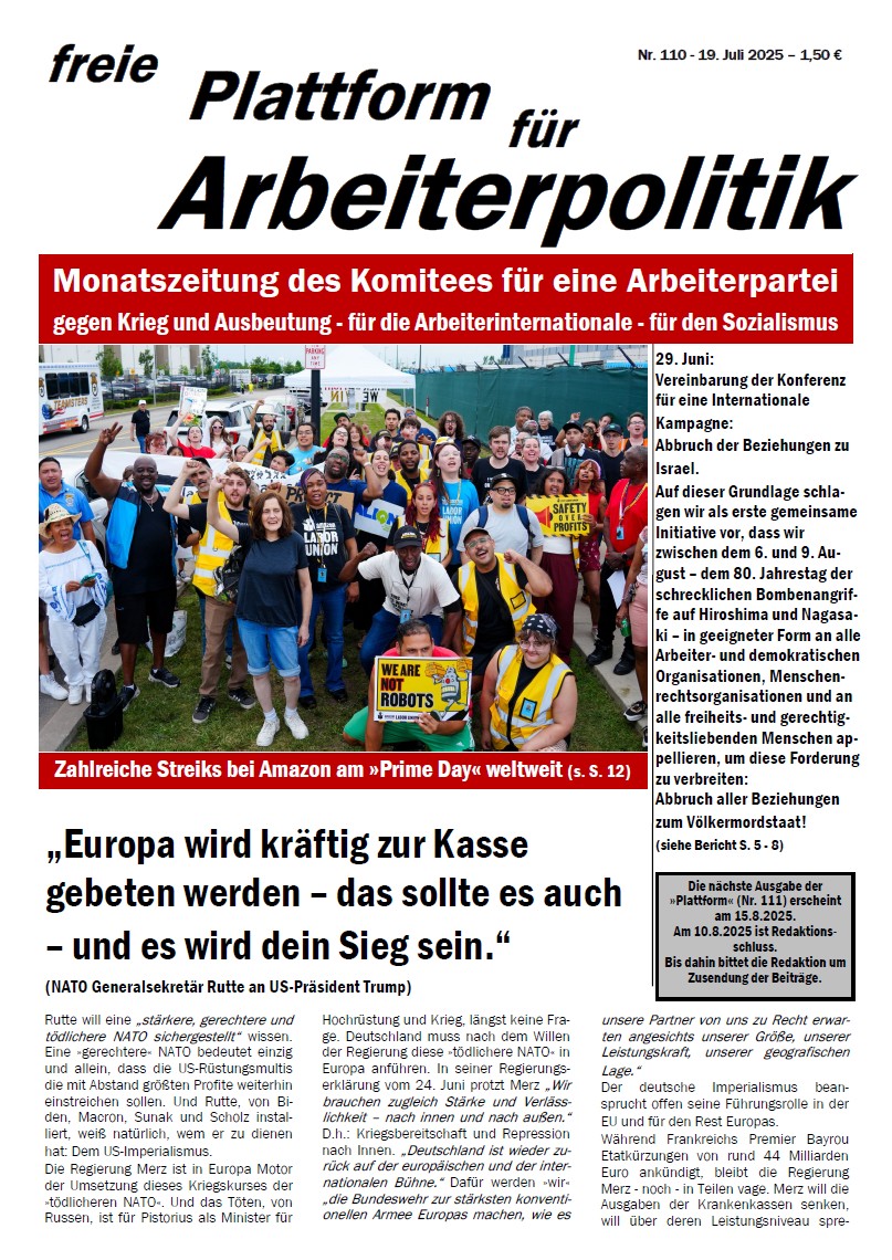 freie Plattform für Arbeiterpolitik Nr. 110